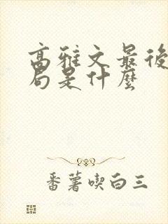 高雅文最后的结局是什么封面