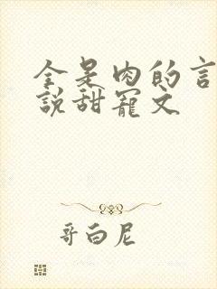 全是肉的言情小说甜宠文