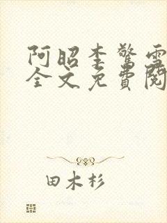 阿昭李惊雪小说全文免费阅读无弹窗