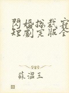 闪婚总裁宠上天短剧完版全集