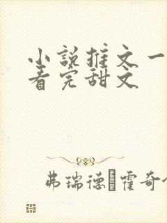 小说推文一口气看完甜文