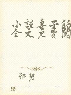 小说妻子的秘密全文免费阅读全文