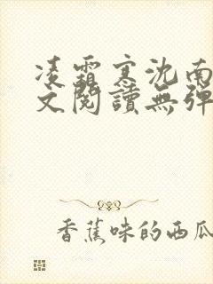 凌霜寒沈南稚全文阅读无弹窗笔趣阁