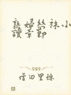 熟妇丝袜小说阅读章节