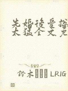 先婚后爱总裁别太猛全文免费阅读