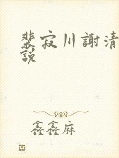 裴寂川谢清鸢小说封面