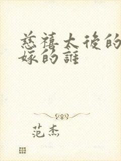 慈禧太后的妹妹嫁的谁封面