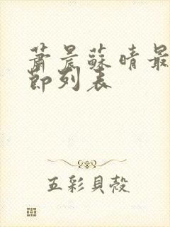 萧晨苏晴最新章节列表