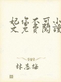 妃你不可小说全文免费阅读大结局