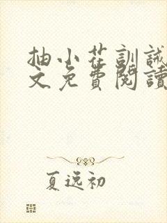 抽小花训诫文全文免费阅读