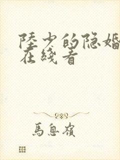 陆少的隐婚罪妻在线看封面