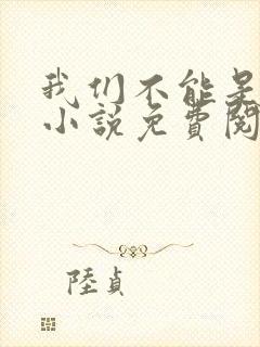 我们不能是朋友小说免费阅读封面