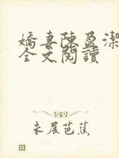 娇妻陈盈洁小说全文阅读