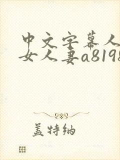 中文字幕人妻熟女人妻a8198v