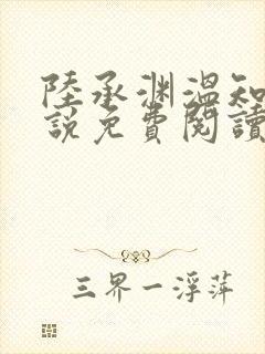 陆承渊温知予小说免费阅读最新章节