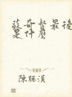 苏奇督最后结局是什么