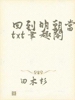 回到明朝当王爷txt笔趣阁