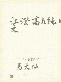 江澄高h纯肉污文封面