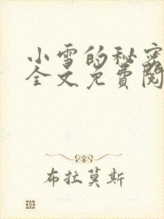 小雪的秘密小说全文免费阅读