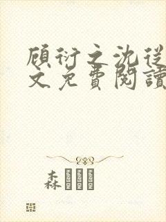 顾衍之沈从灵全文免费阅读