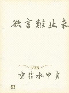 欲言难止未删减封面