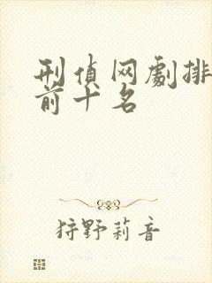 刑侦网剧排行榜前十名