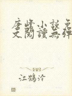 唐峰小说免费全文阅读无弹窗