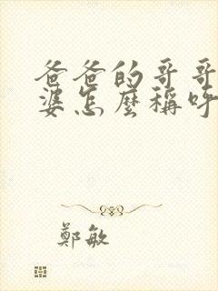 爸爸的哥哥的老婆怎么称呼?