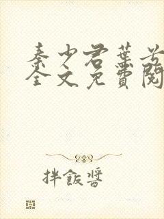 秦少君叶兮小说全文免费阅读封面