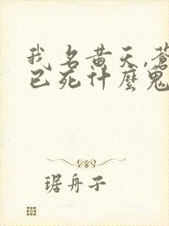 我名黄天,苍天已死什么鬼?笔趣阁