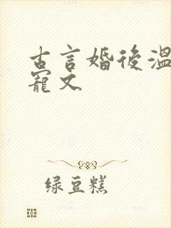 古言婚后温馨甜宠文封面