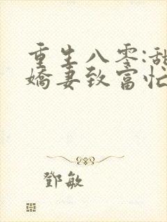 重生八零:甜宠娇妻致富忙顾瑾沈青松
