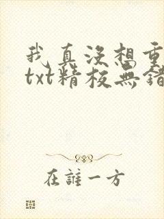 我真没想重生啊txt精校无错版