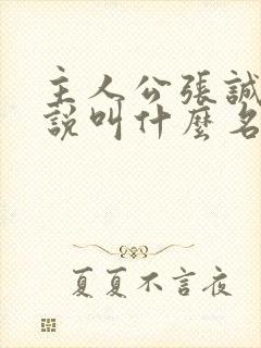 主人公张诚的小说叫什么名字