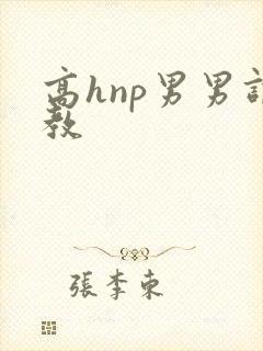 高hnp男男调教