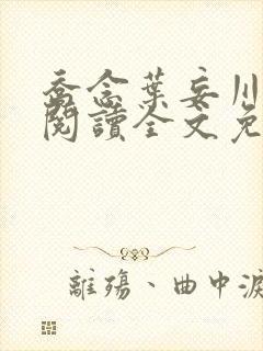 乔念叶妄川在线阅读全文免费