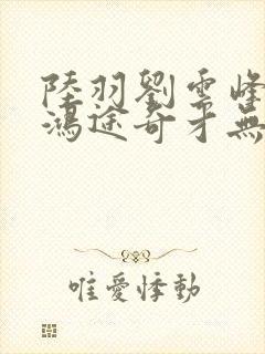 陆羽刘云峰小说鸿途奇才无弹窗笔封面