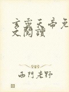 玄灵天帝免费全文阅读封面