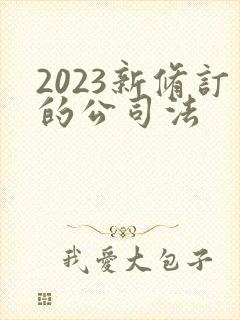 2023新修订的公司法
