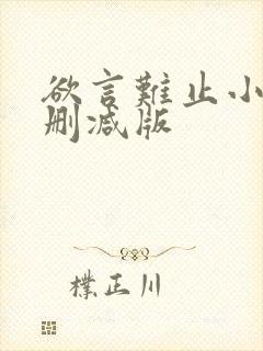 欲言难止小说无删减版