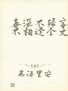 春深不归客清梦不相逢全文