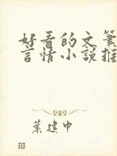 好看的文笔好的言情小说推荐