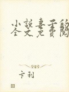 小说妻子的秘密全文免费阅读