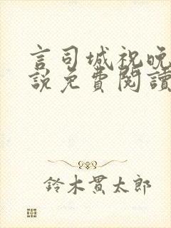 言司城祝晚之小说免费阅读最新章节