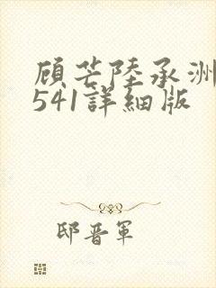 顾芒陆承洲小说541详细版