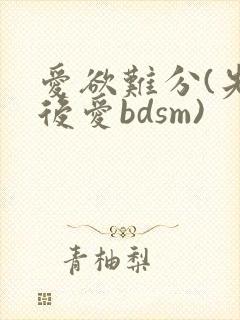 爱欲难分(先婚后爱bdsm)封面