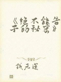 《绝不能告诉妻子的秘密》封面