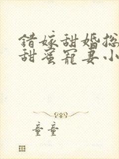 错嫁甜婚总裁的甜蜜宠妻小说封面