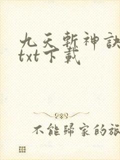 九天斩神诀林辰txt下载