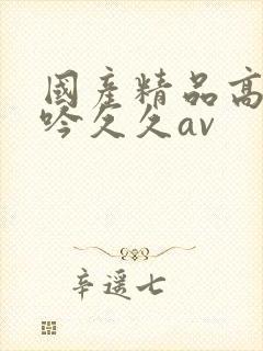 国产精品高朝呻吟久久av封面